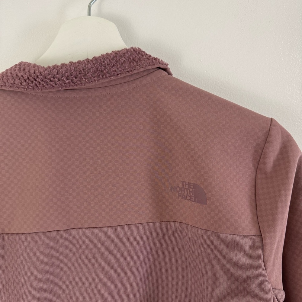 North Face Mauve Zip Up Jacket Women’s Size Medium Fleece Hiking Running - Picture 8 of 11